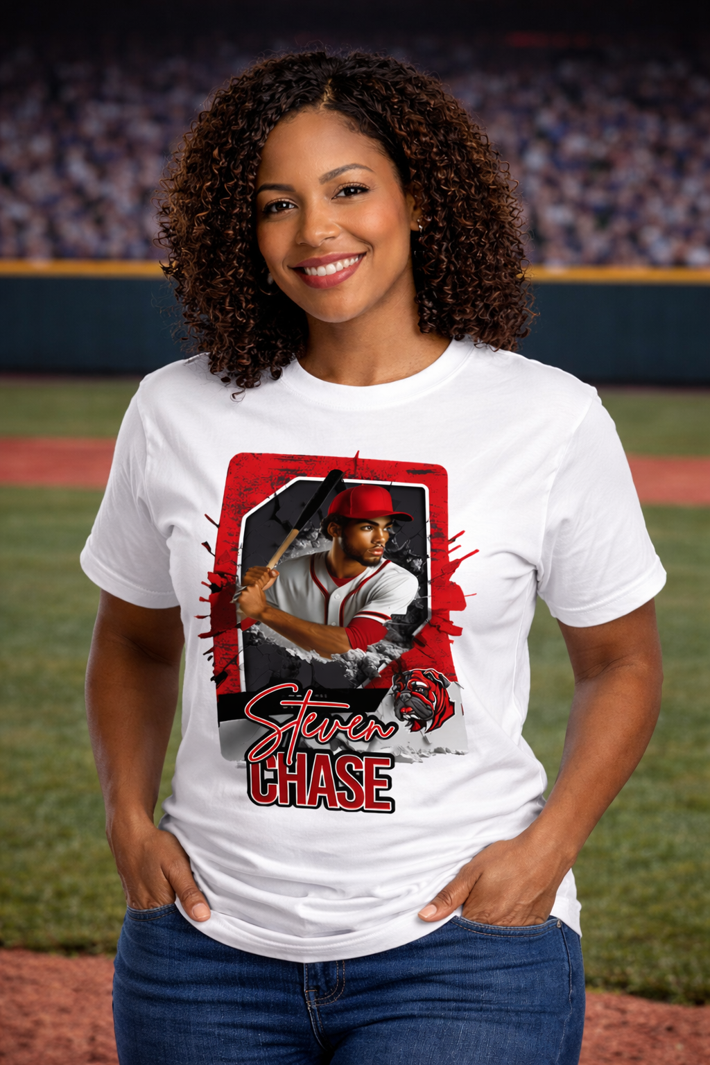 Personalized Baseball Card T-Shirt | Custom Player Photo, Name & Number For You and Your Family