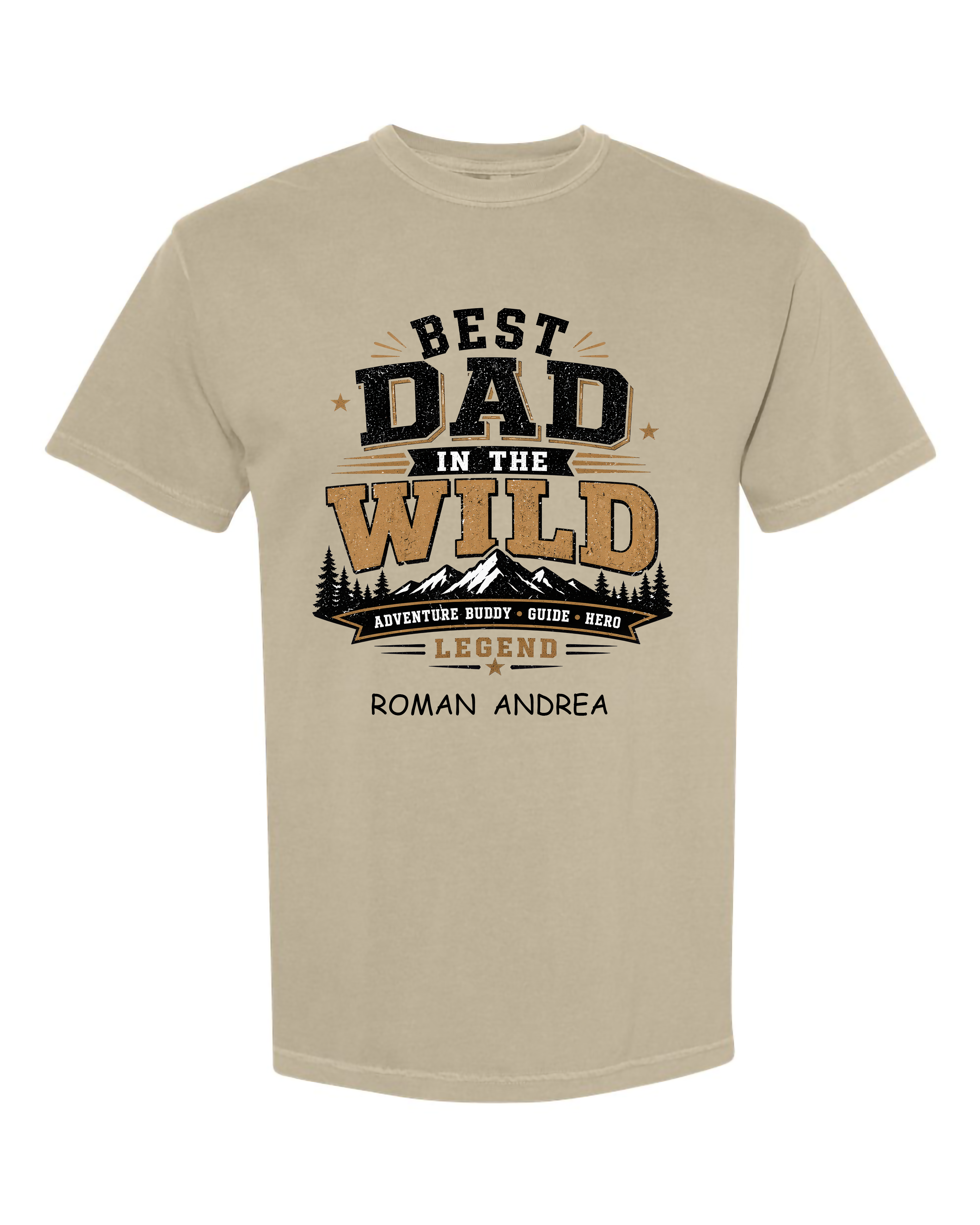 Personalized Best Dad in the Wild Shirt – Custom Kids Names Comfort Colors® Camping Dad Tee – Outdoor Adventure Father’s Day Gift