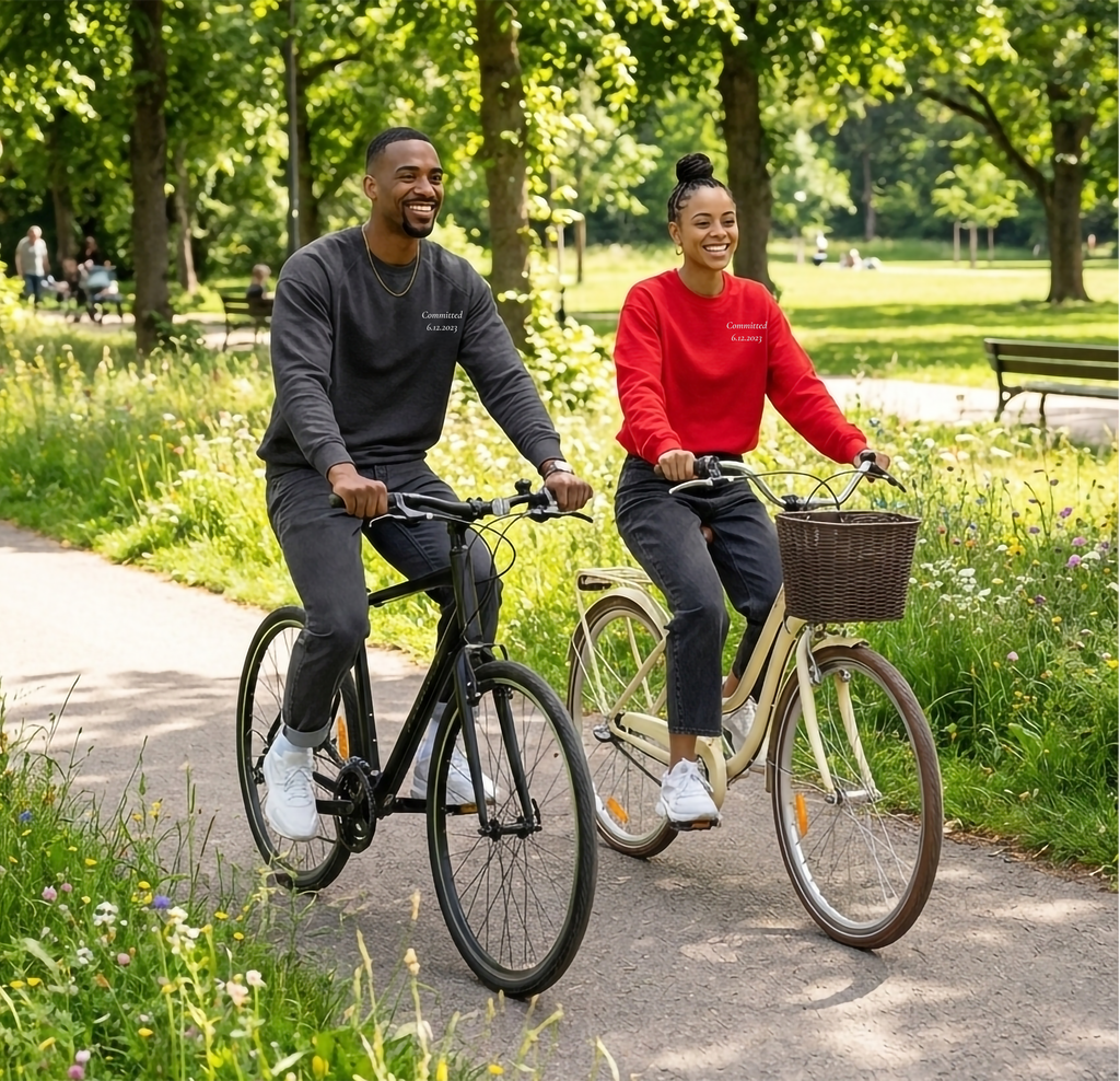 Committed Couples Sweatshirt | Personalized Date Minimal Crewneck
