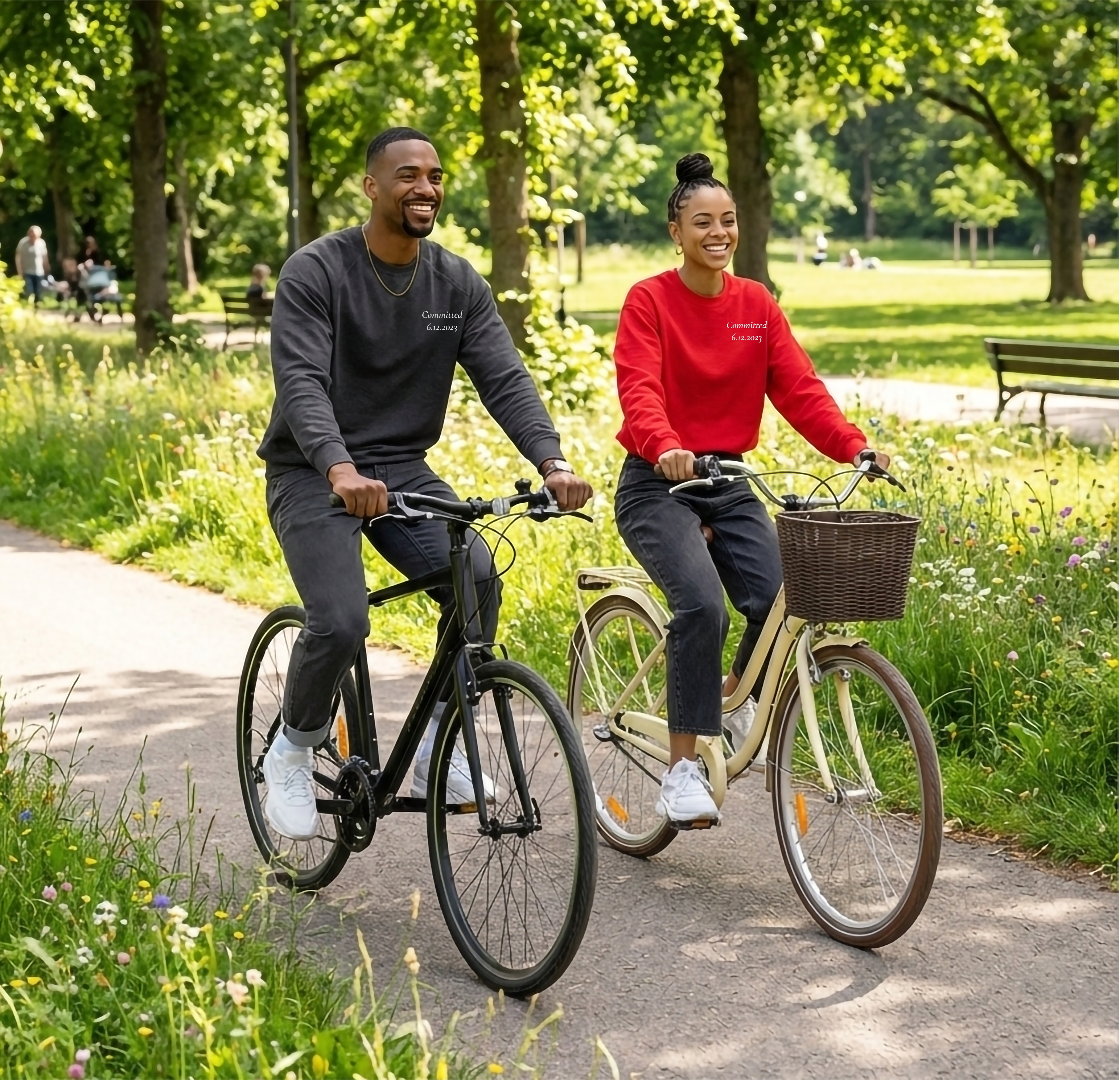 Committed Couples Sweatshirt | Personalized Date Minimal Crewneck