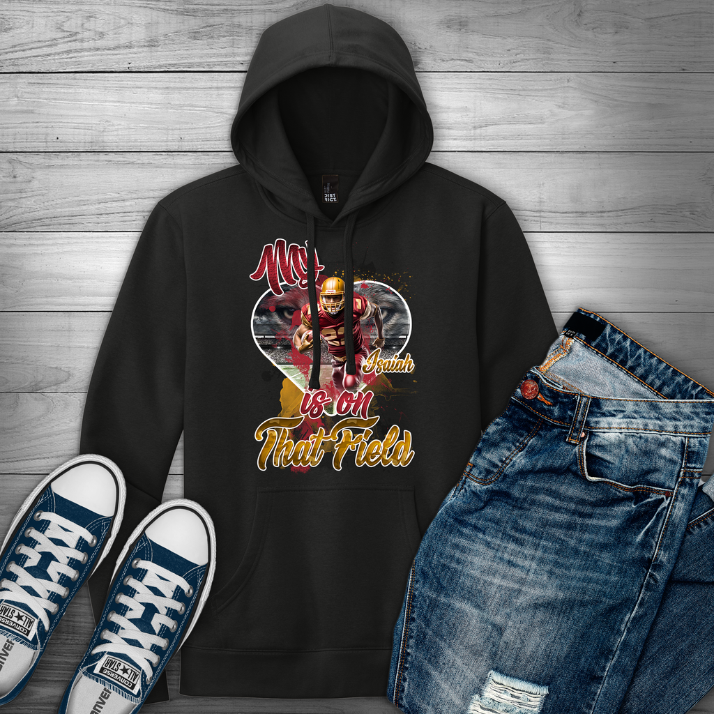 🎉Black Personalized "My Heart Is On That Field"  Hoodie🎉