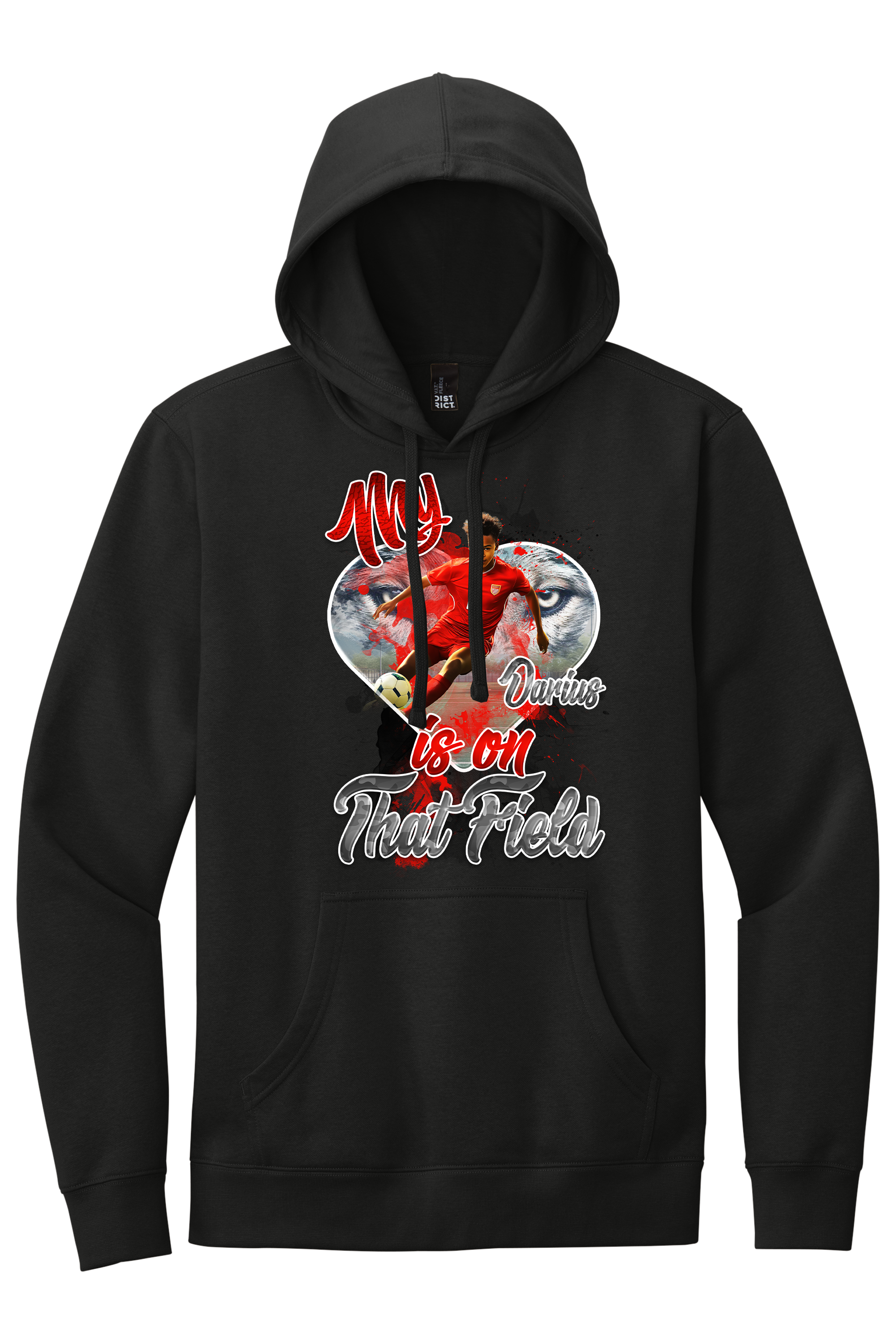 🎉Black Personalized "My Heart Is On That Field" Soccer Hoodie🎉