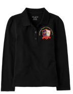 The Children’s Place Girls Long Sleeve Uniform Pique Polo Embroidered with School Logo