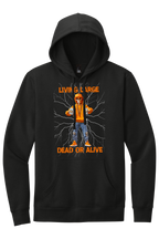 Black "Living Large Dead Or Alive" Halloween Graphic Hoodie 🎉