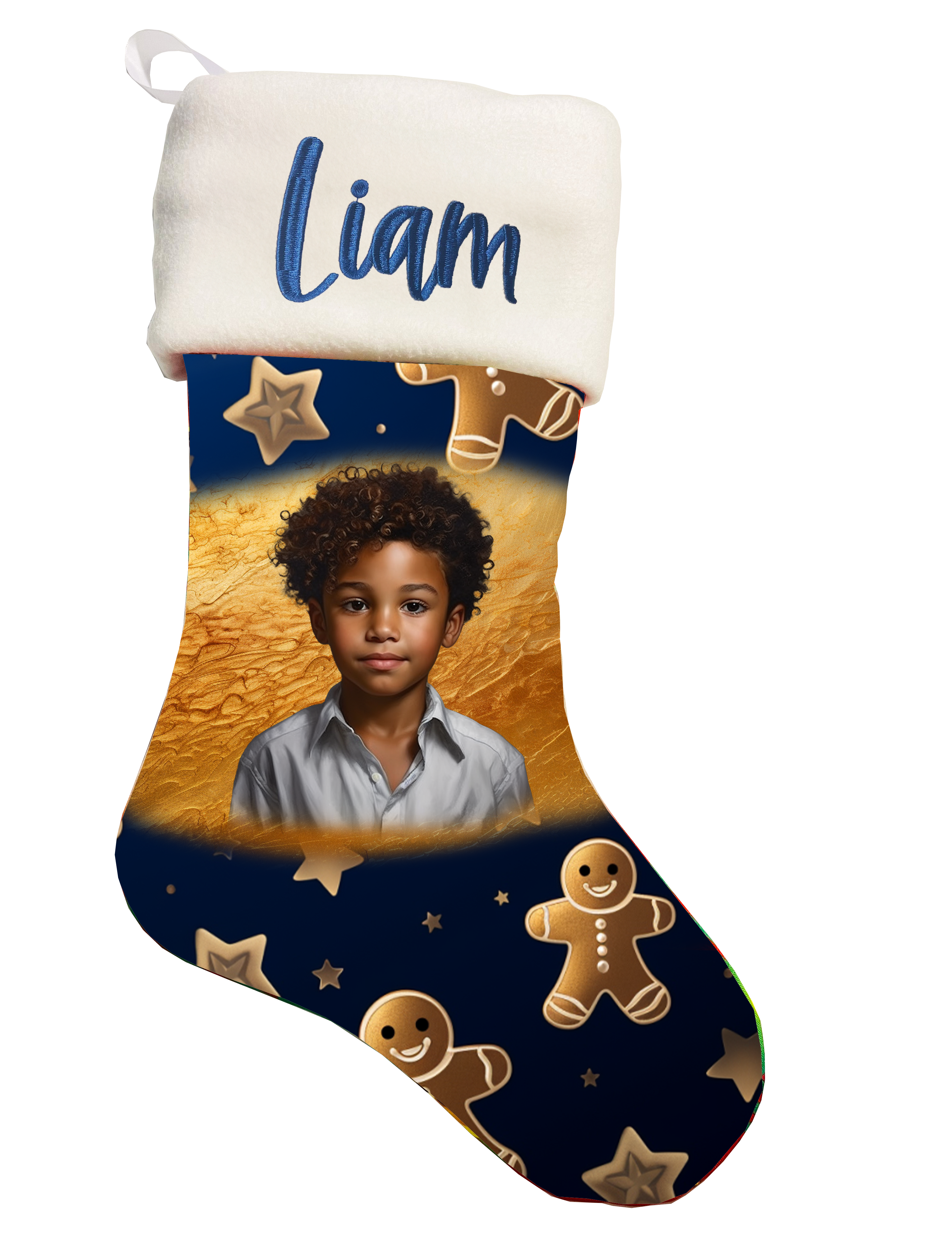 🎉Personalized Gingerbread Man Theme Christmas Stocking🎉 Main image