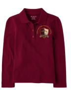 The Children’s Place Girls Long Sleeve Uniform Pique Polo Embroidered with School Logo