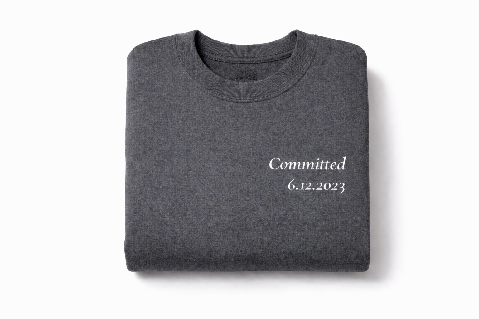 Committed Couples Sweatshirt | Personalized Date Minimal Crewneck