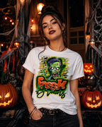 Fresh Brains" Halloween Graphic T-Shirt - For You and Your Family🎉