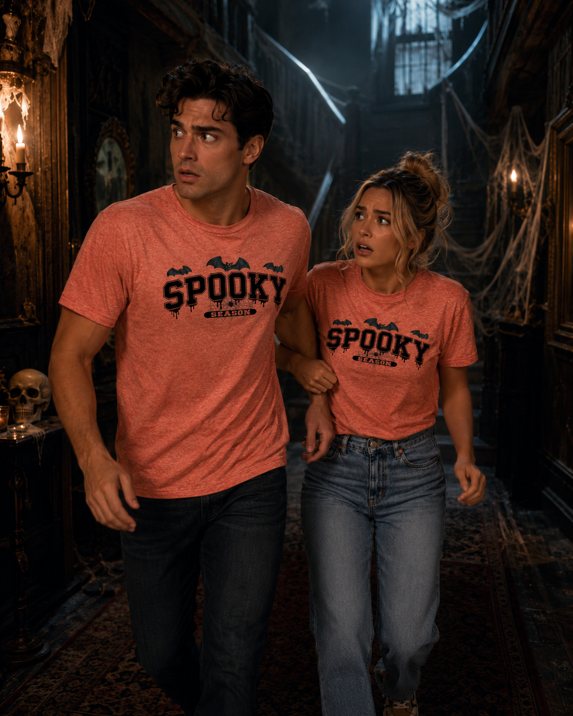 Heather Orange Halloween "Spooky Season" Graphic T-Shirt 🎉 Main image