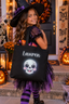 Personalized Cute Skull Halloween Trick-or-Treat Tote Bag | Custom Kids Candy Bag