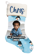 🎉Custom Blue Baby's First Christmas Stocking: Cherish the Magic! 🎉