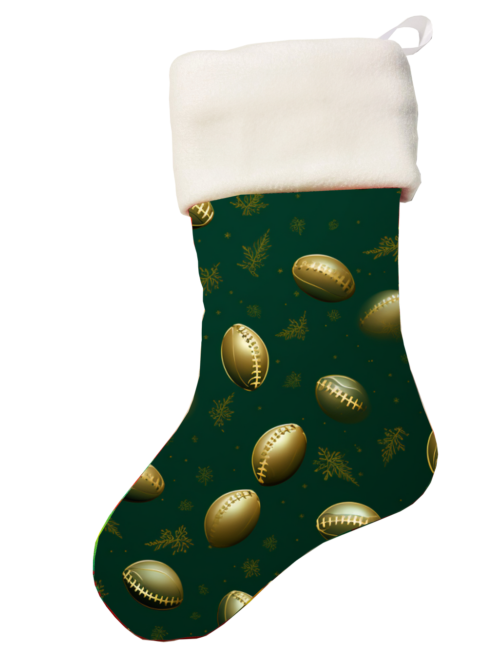 🎉Green Handmade Personalized Football Theme Christmas Stocking - Score Big🎉