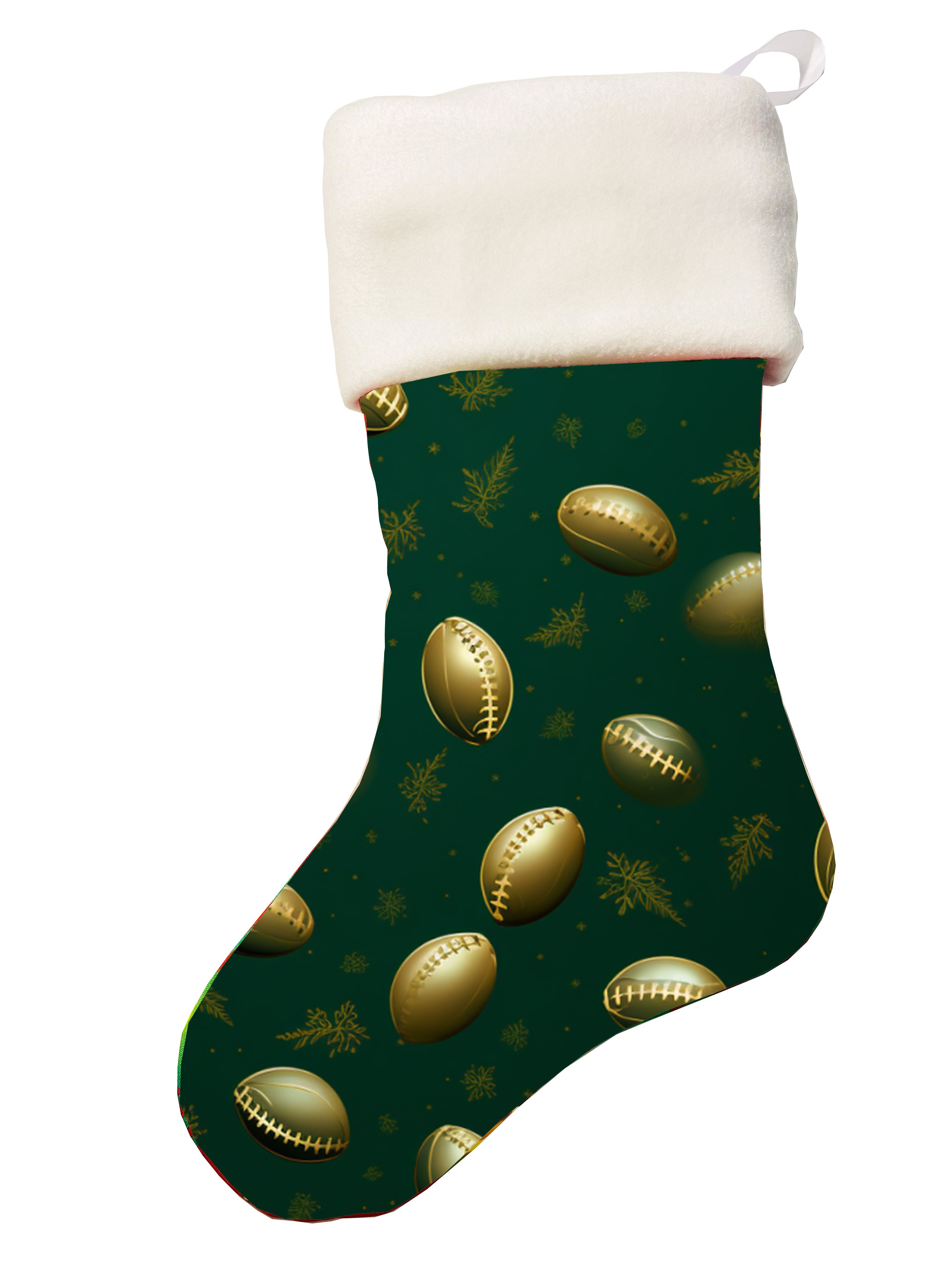 🎉Green Handmade Personalized Football Theme Christmas Stocking - Score Big🎉