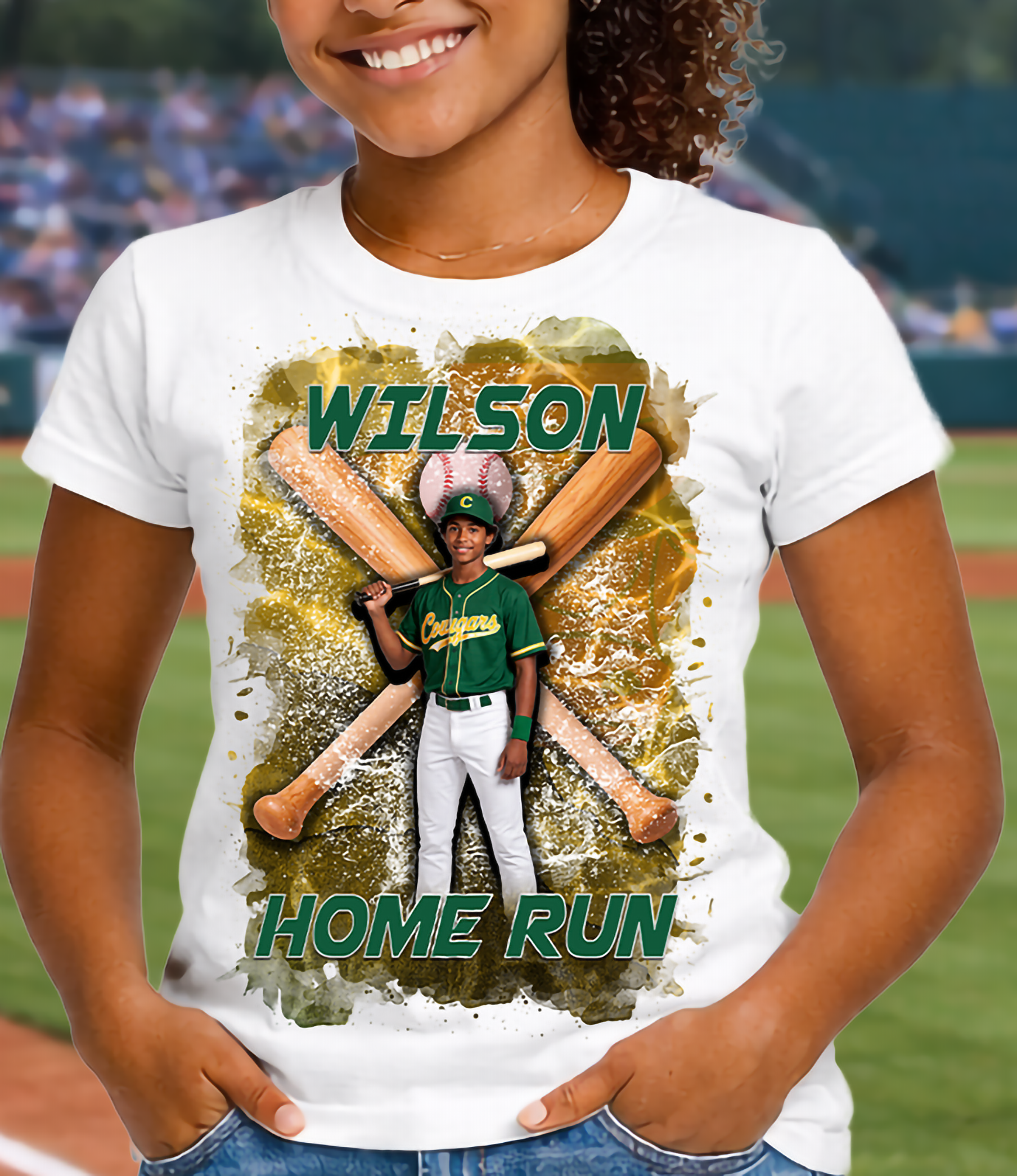 Proud Baseball Family T-Shirt – Custom Player Photo with Name & Number