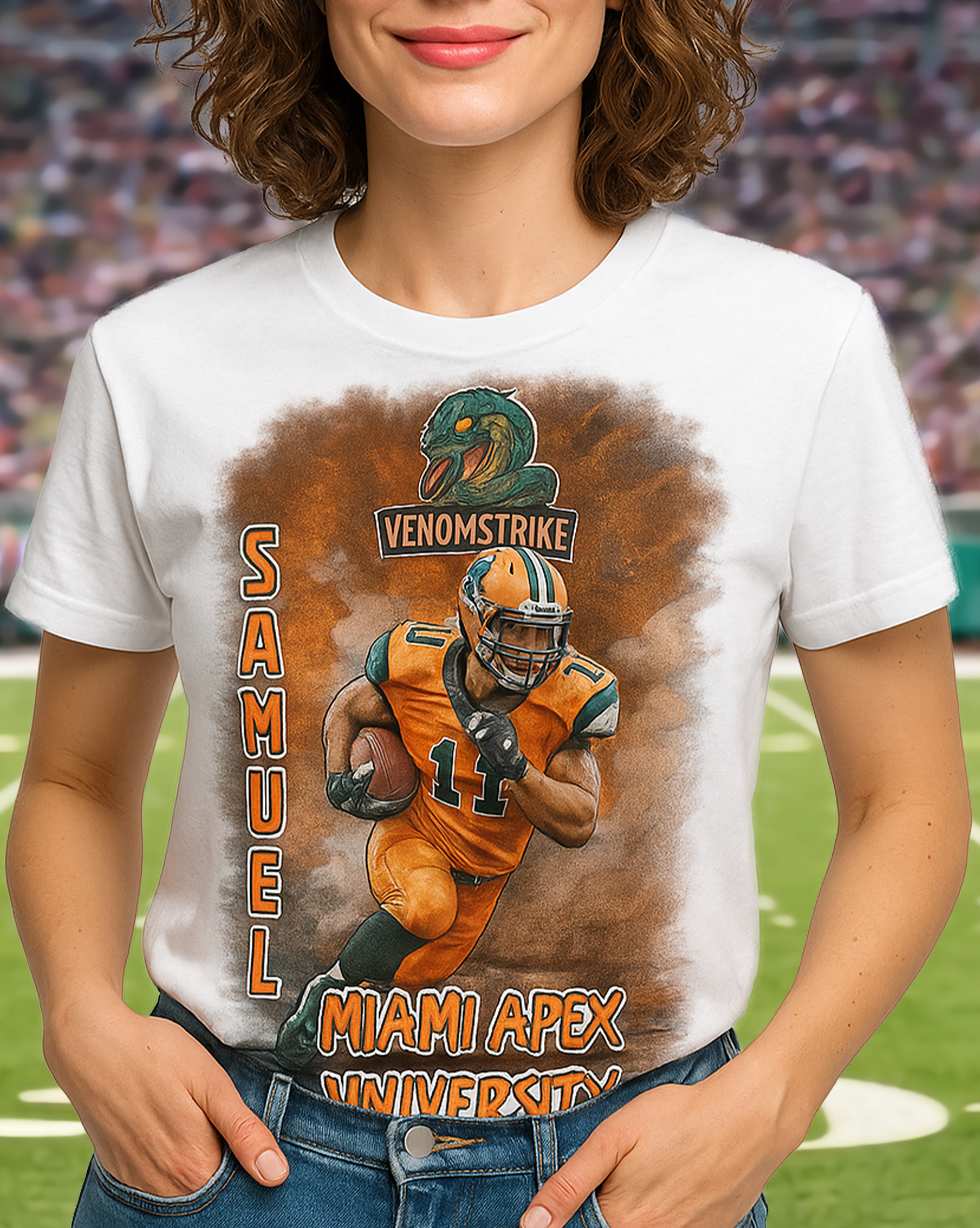 Personalized Football Shirt – Custom Team Fan Tee with Photo, Name & Number | Unisex & Youth Sizes