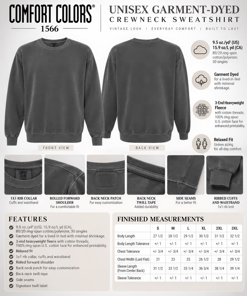 Faith Embroidered Comfort Colors Sweatshirt – Pepper Gray Unisex Crewneck