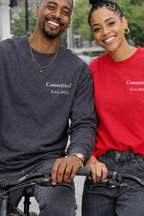 Committed Couples Sweatshirt | Personalized Date Minimal Crewneck