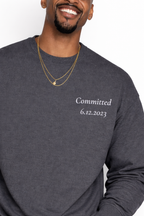 Committed Couples Sweatshirt | Personalized Date Minimal Crewneck