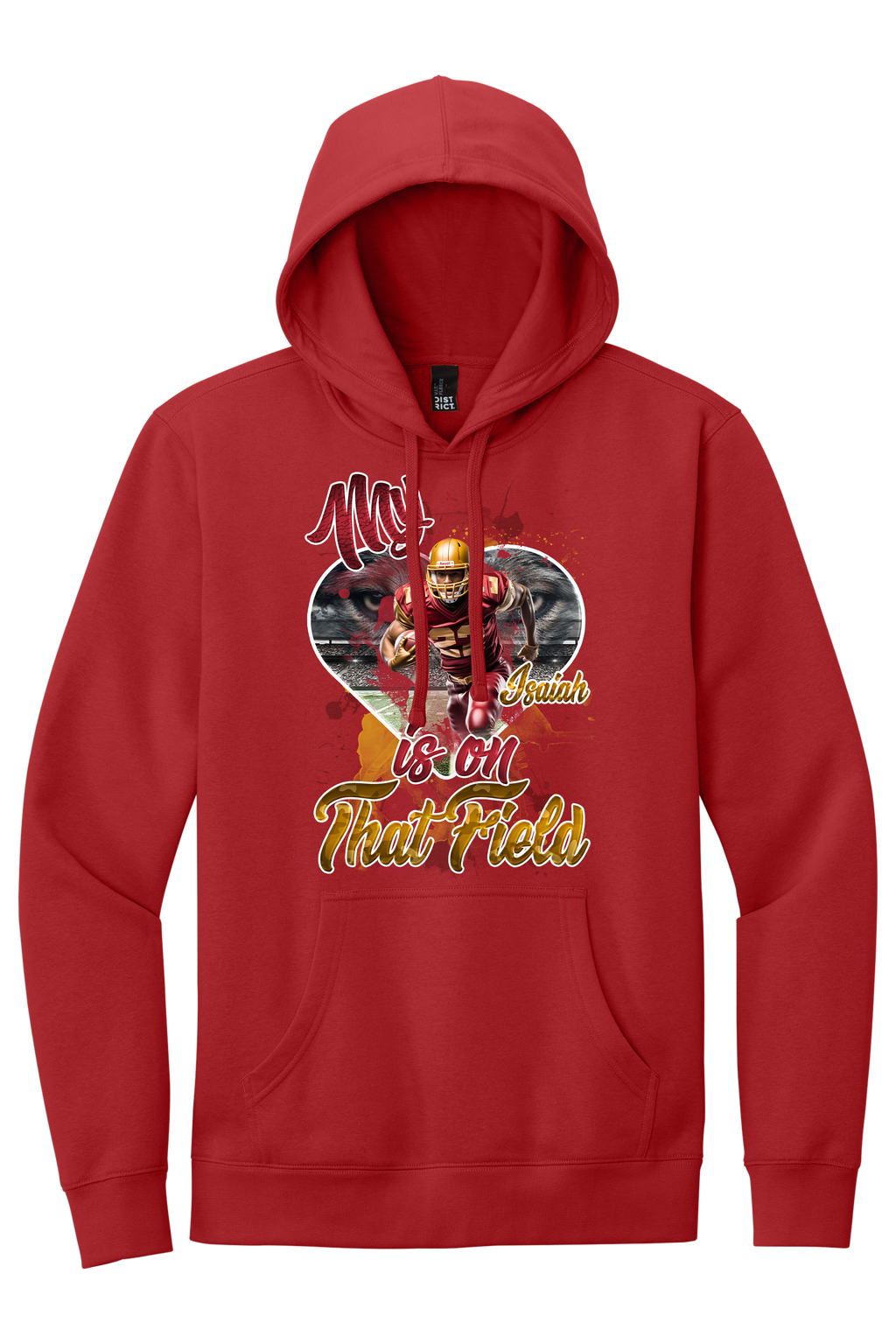 🎉Red Personalized "My Heart Is On That Field" Graphic Football Hoodie🎉