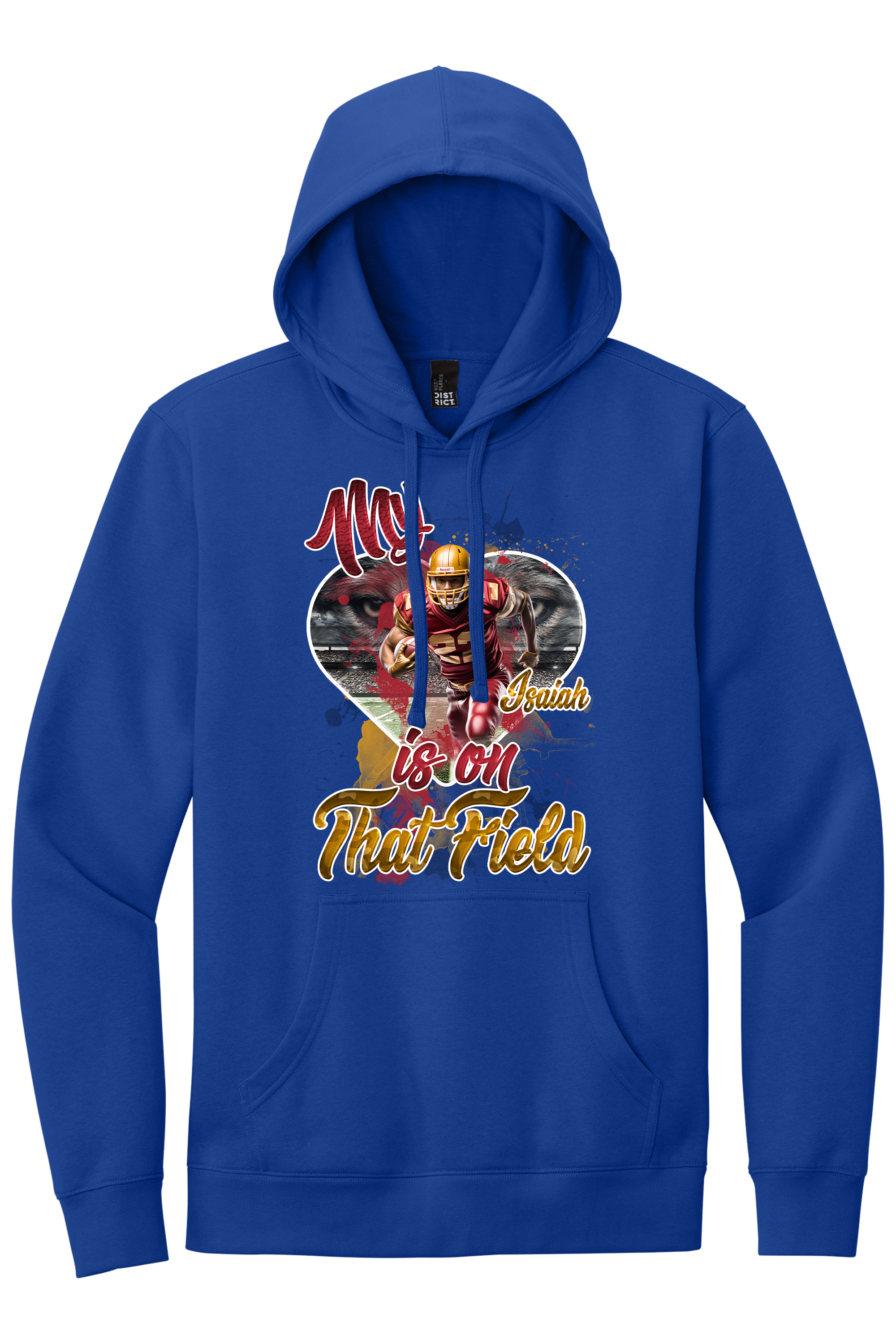 🎉Royal Personalized "My Heart Is On That Field" Graphic Football Hoodie🎉