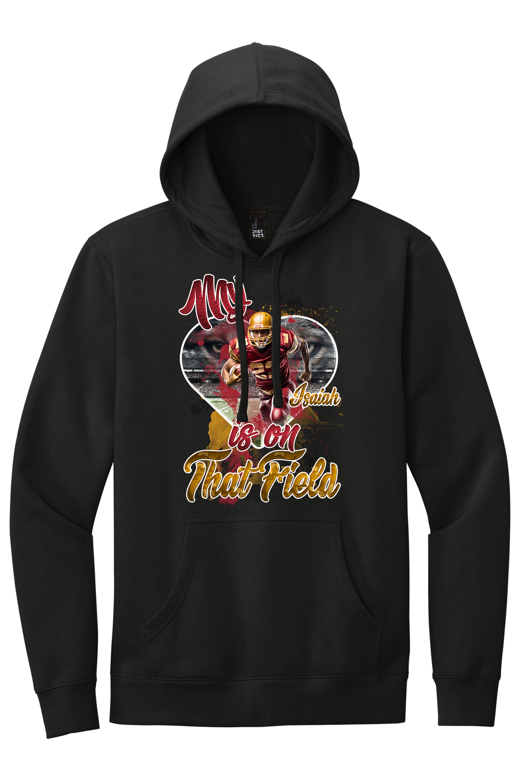 🎉Black Personalized "My Heart Is On That Field"  Hoodie🎉