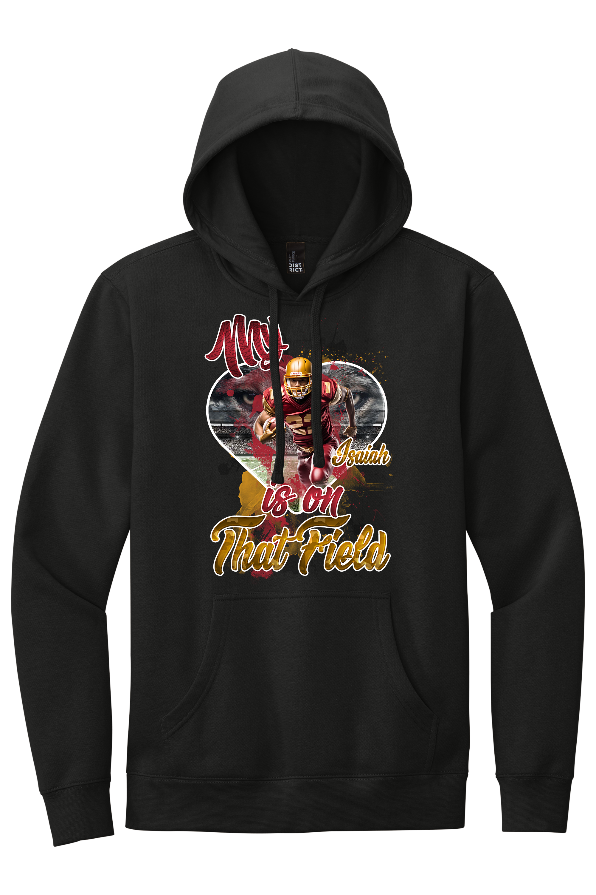 🎉Black Personalized "My Heart Is On That Field"  Hoodie🎉
