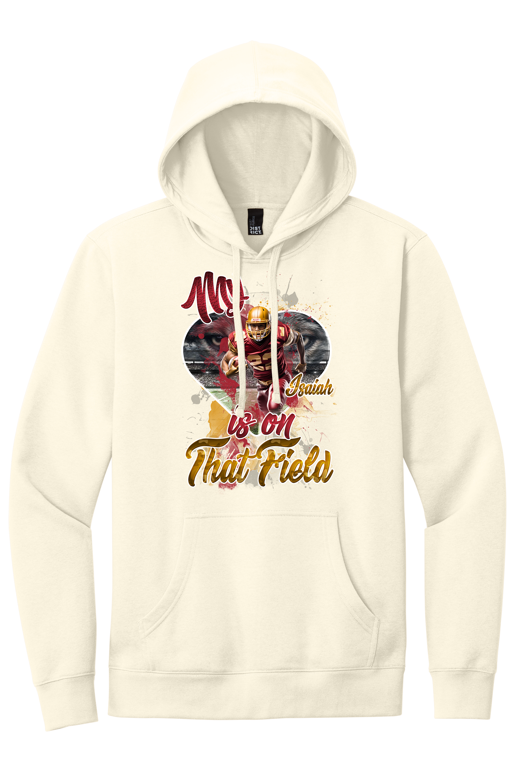 🎉Gardenia Personalized "My Heart Is On That Field" Graphic Football Hoodie🎉 Main image