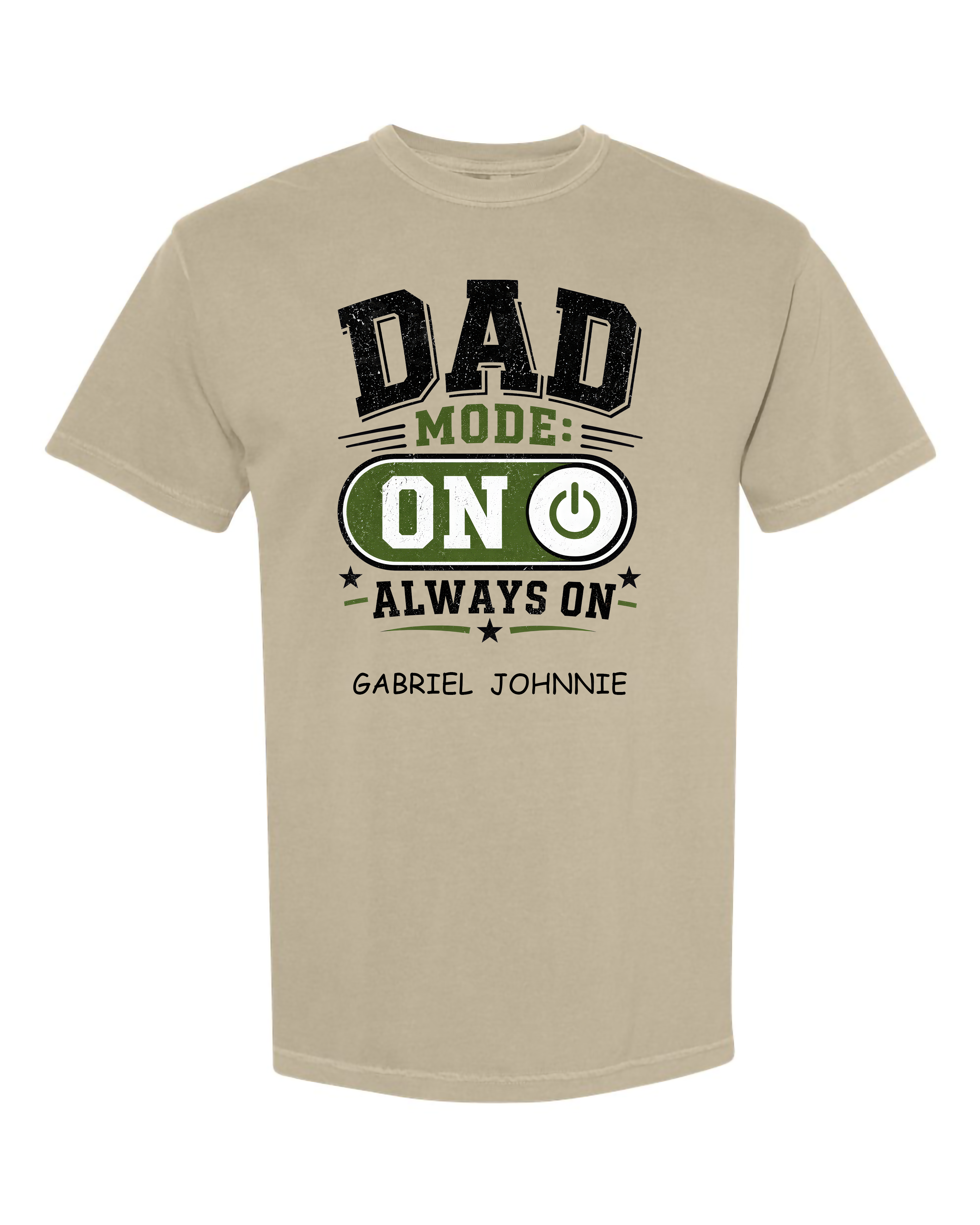 Personalized Dad Mode Always On Shirt – Custom Kids Names Comfort Colors® Father’s Day Tee – Funny Dad Graphic T-Shirt Gift
