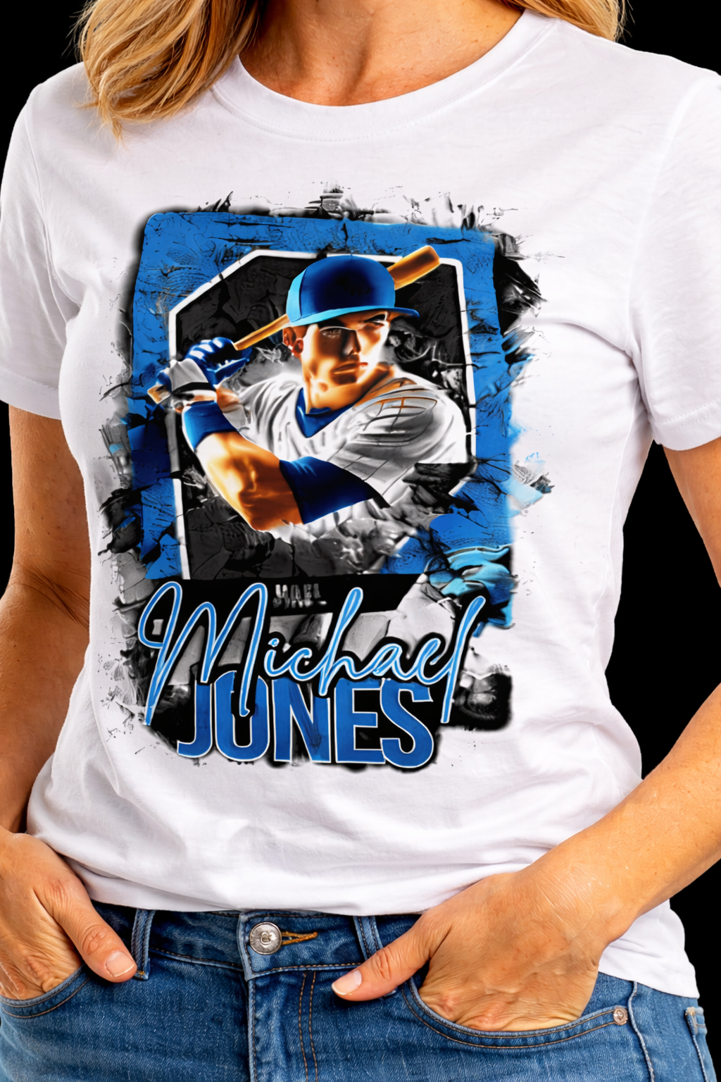 Custom Baseball Star Card Tee – Personalized Player Graphic Shirt Main image