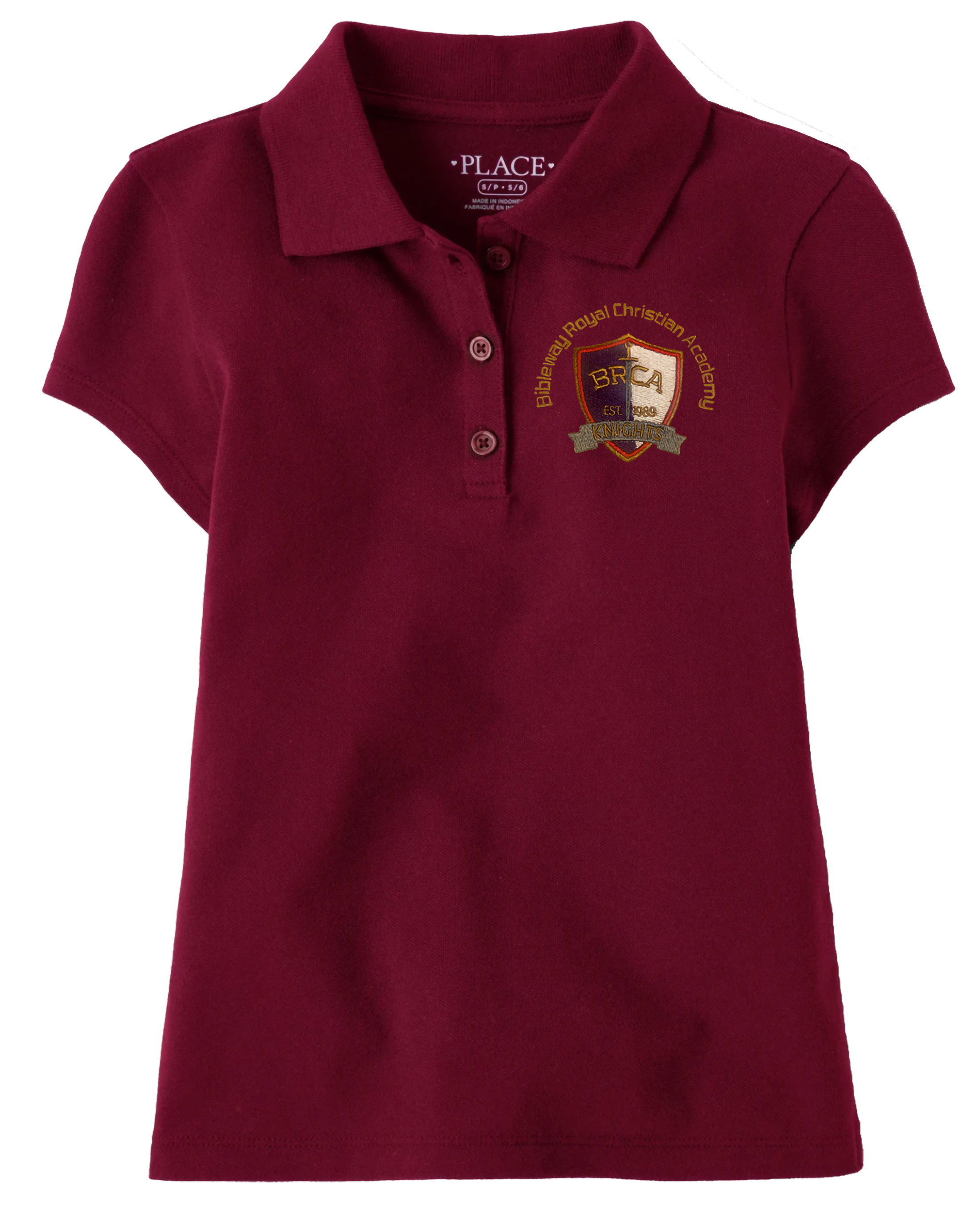The Children’s Place Girls Uniform Pique Polo Embroidered with School Logo