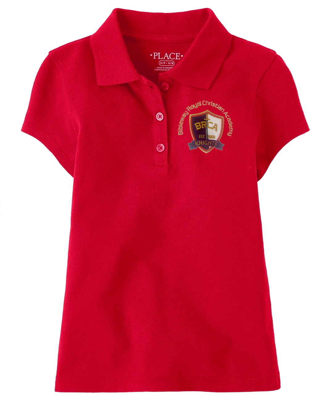The Children’s Place Girls Uniform Pique Polo Embroidered with School Logo