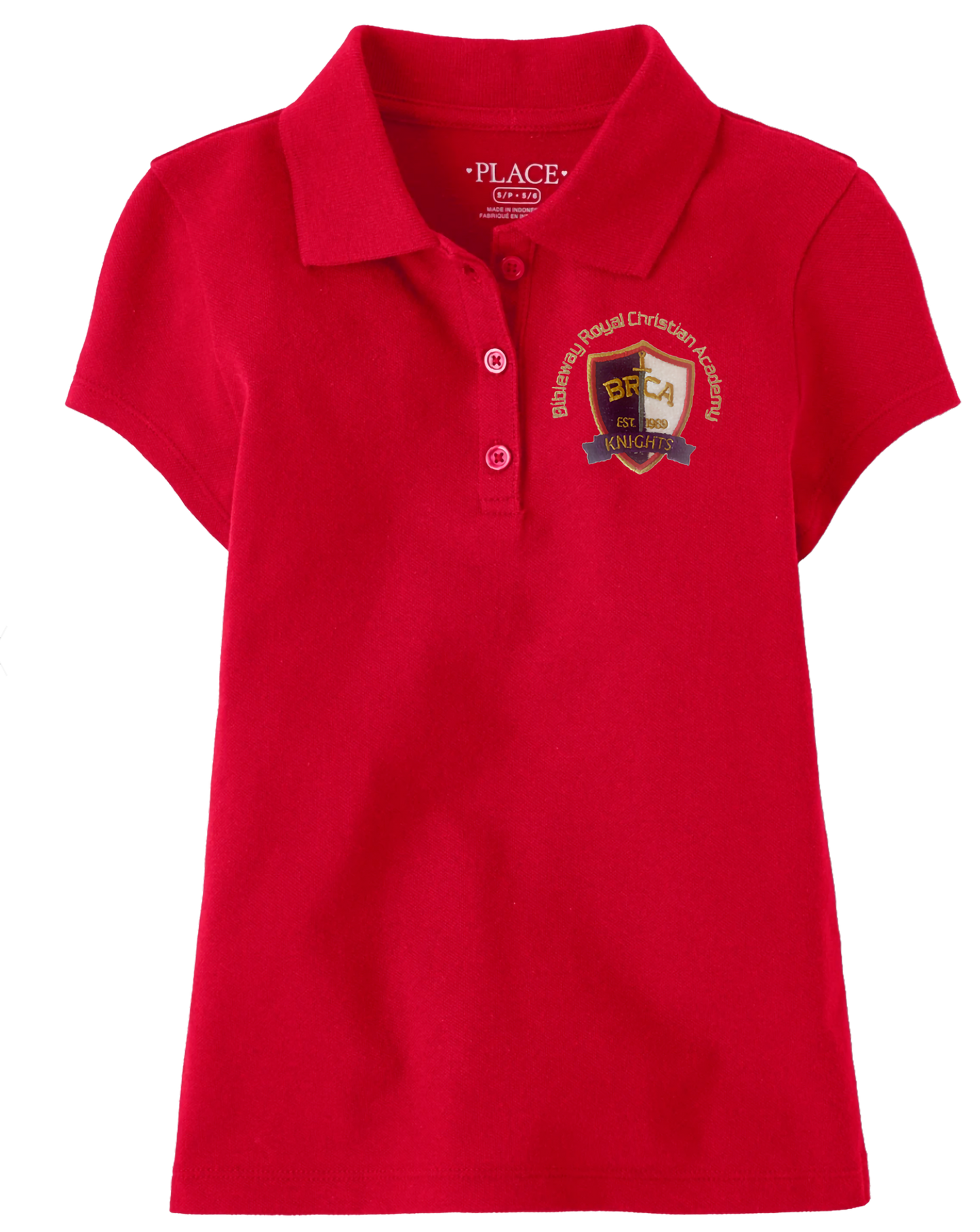 The Children’s Place Girls Uniform Pique Polo Embroidered with School Logo