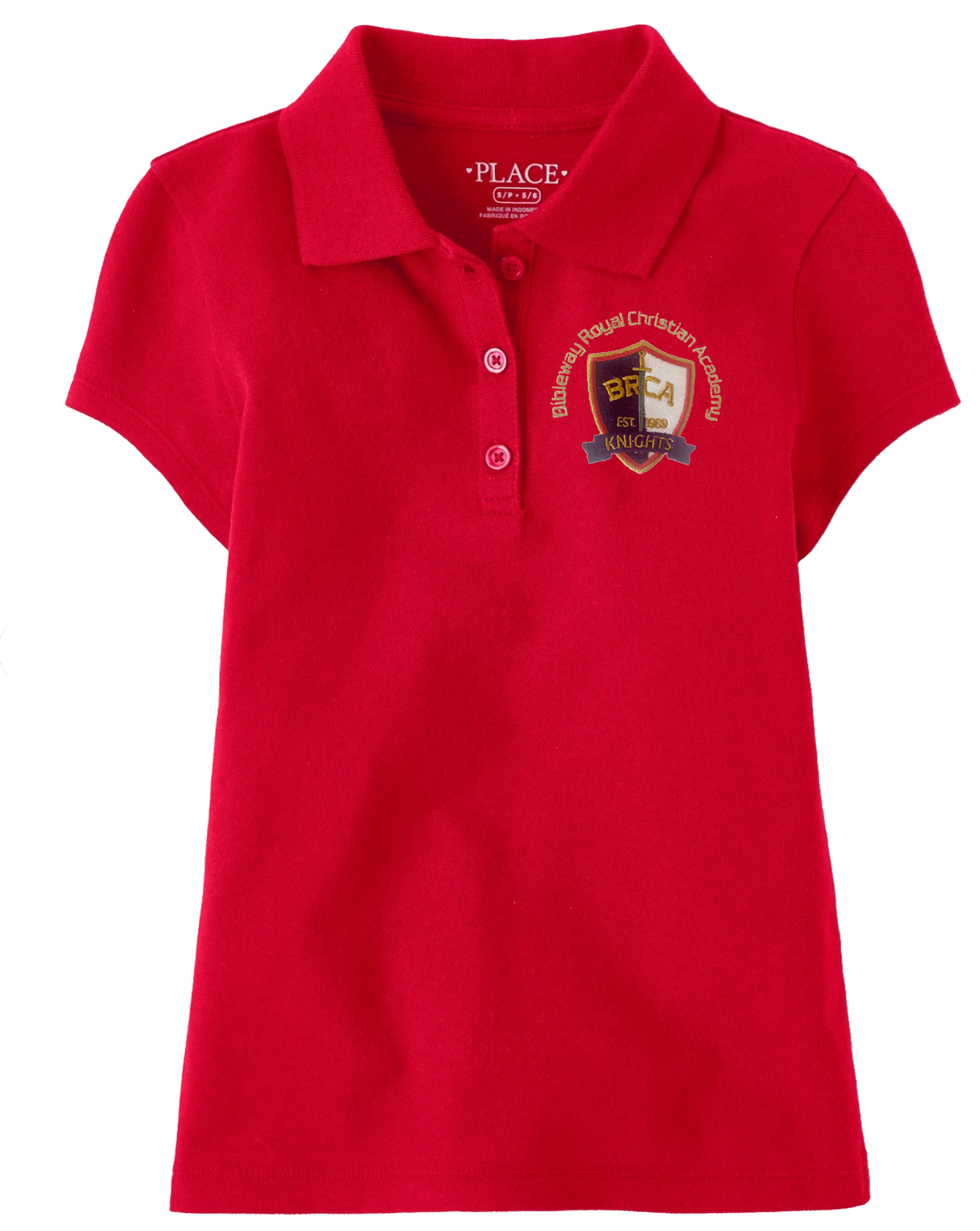 The Children’s Place Girls Uniform Pique Polo Embroidered with School Logo