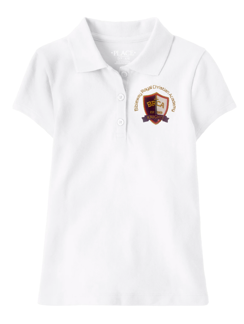 The Children’s Place Girls Uniform Pique Polo Embroidered with School Logo