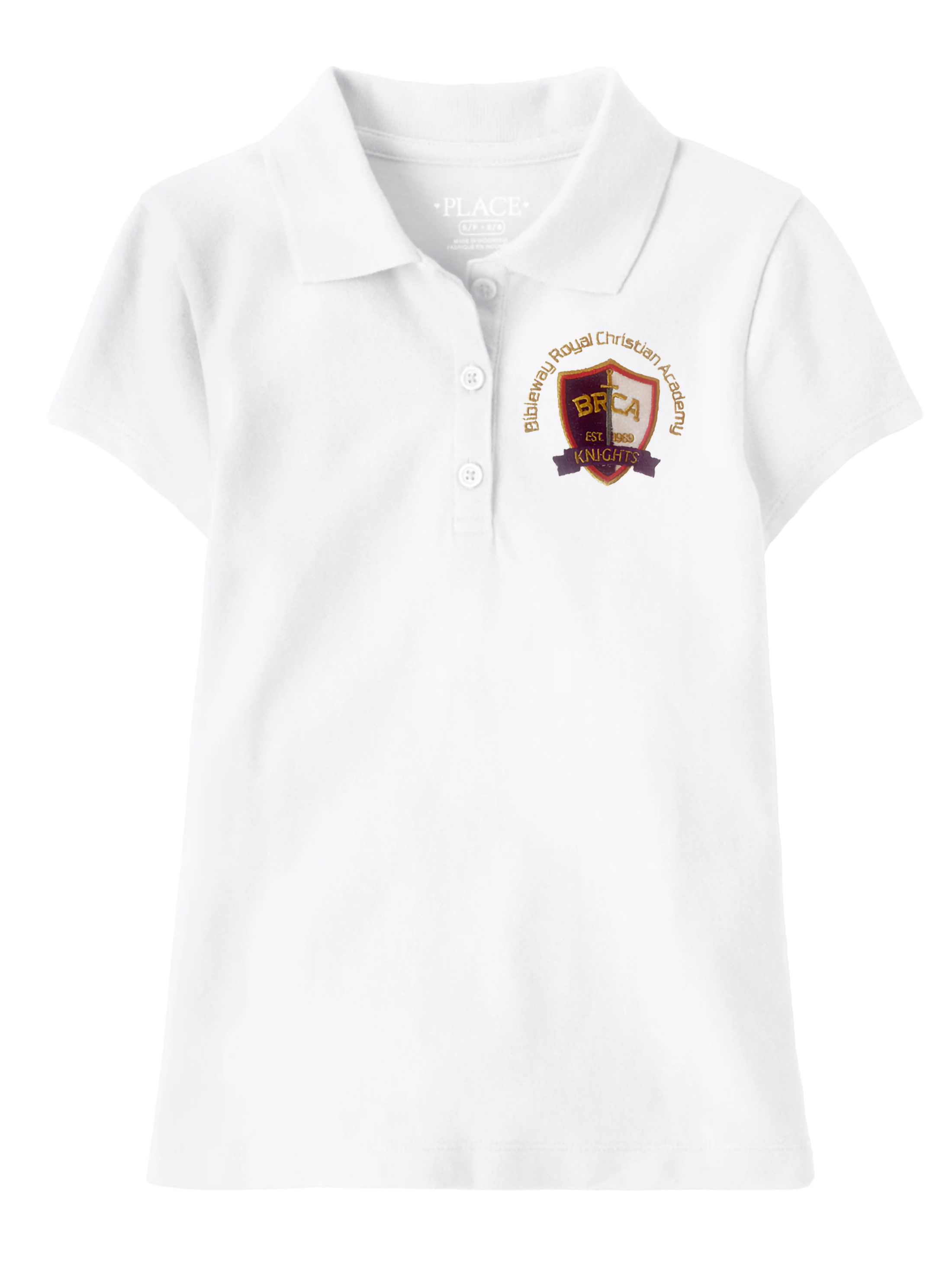 The Children’s Place Girls Uniform Pique Polo Embroidered with School Logo