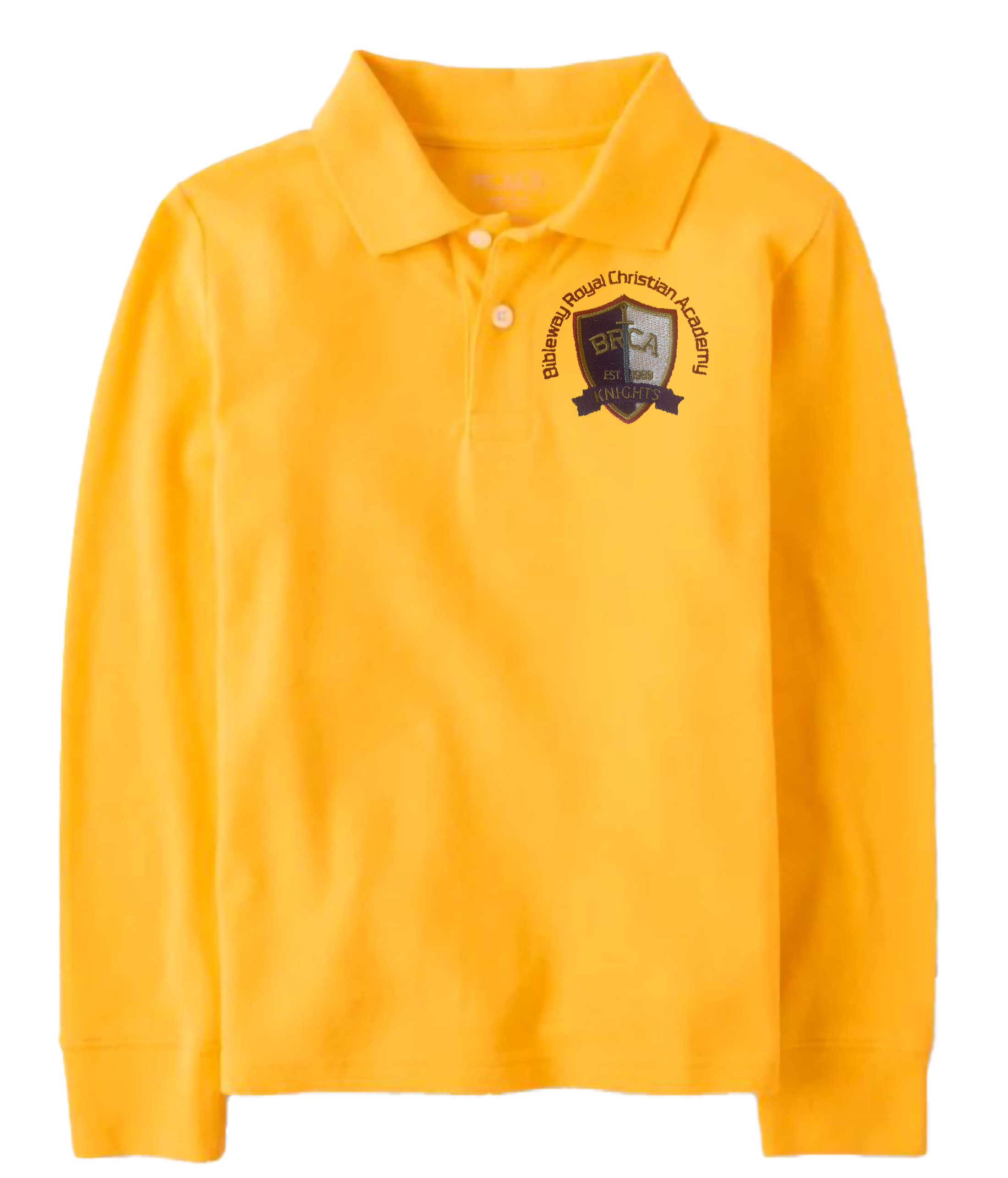 The Children’s Place Boys Long Sleeve Uniform Pique Polo Embroidered with School Logo Secondary image