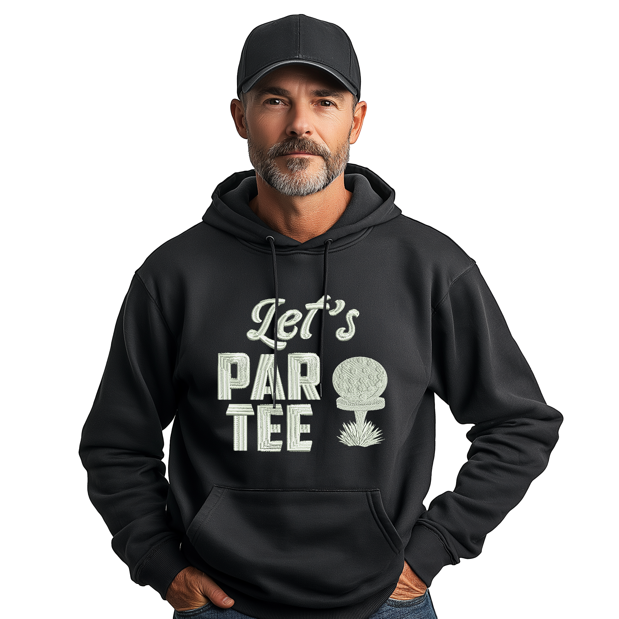🎉Black "Let's Par Tee" Hoodie For Golfers - Golf Lover Gift🎉 Main image