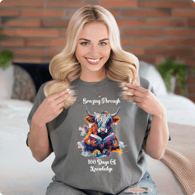 Grazing Through 100 Days of Knowledge" Comfort Colors T-Shirt!