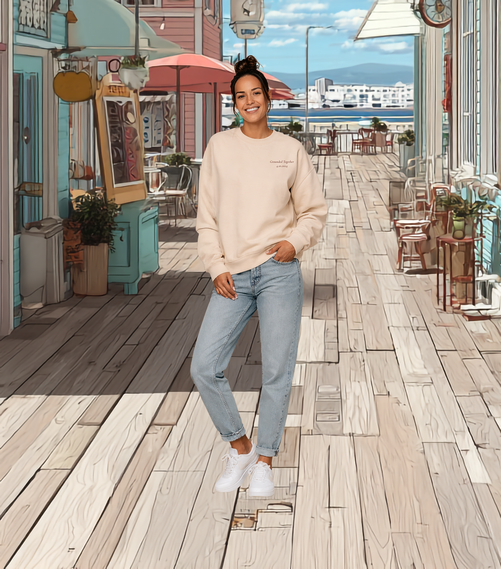 Grounded Together – Personalized Couples Crewneck