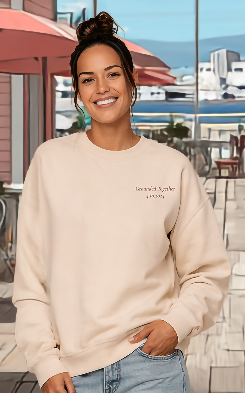 Grounded Together – Personalized Couples Crewneck