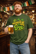 Lucky Guy Comfort Colors® Graphic T-Shirt – Olive Green Edition