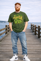 Lucky Guy Comfort Colors® Graphic T-Shirt – Olive Green Edition