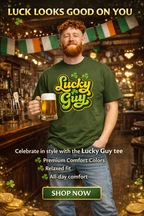 Lucky Guy Comfort Colors® Graphic T-Shirt – Olive Green Edition