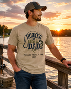 Hooked on Being a Dad™ Personalized Fishing Comfort Colors® Khaki T-Shirt