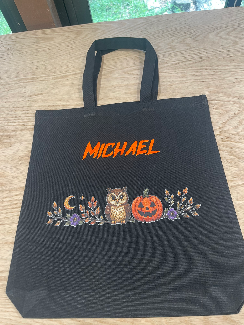 Personalized Halloween Trick-or-Treat Tote Bag | Custom Embroidered Name Candy Tote