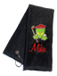 Alien Out-of-This-World Personalized Black Golf Towel 🌌⛳
