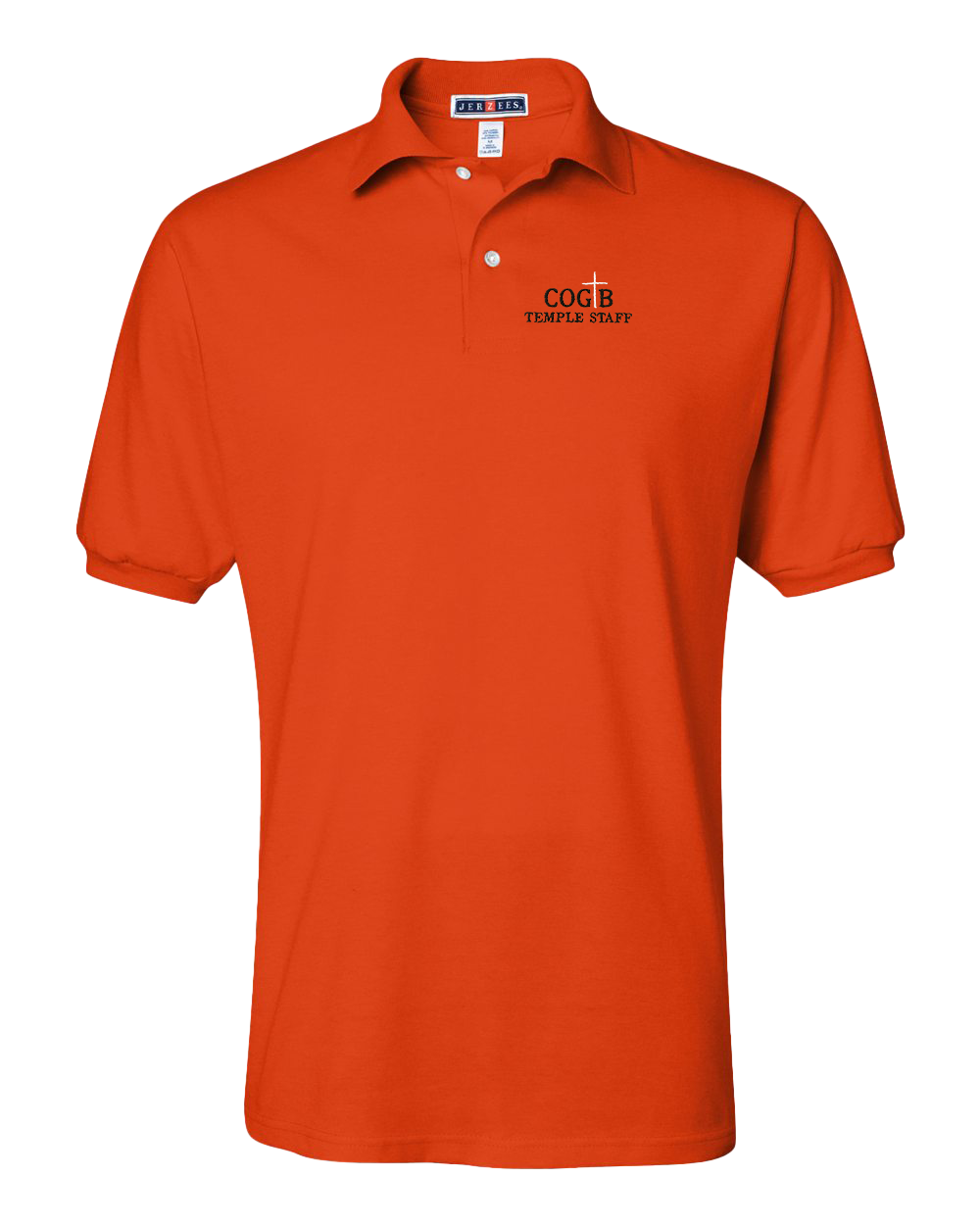 Jerzees Unisex 437 Spotshield Polo with COGTB Temple Staff Logo Main image
