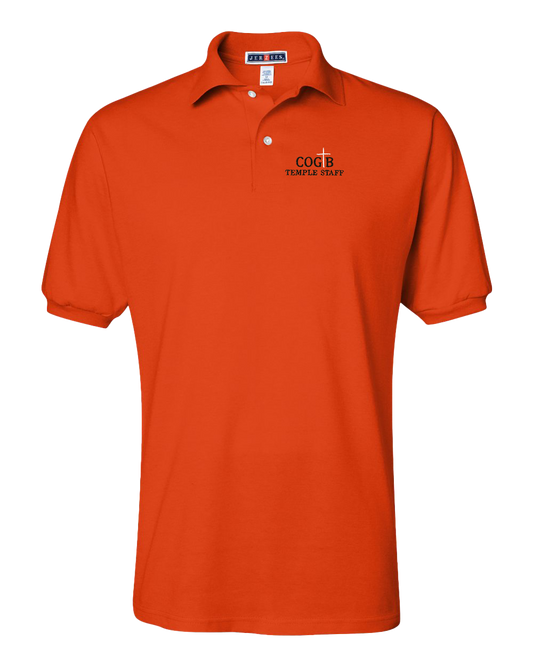 Jerzees Unisex 437 Spotshield Polo with COGTB Temple Staff Logo