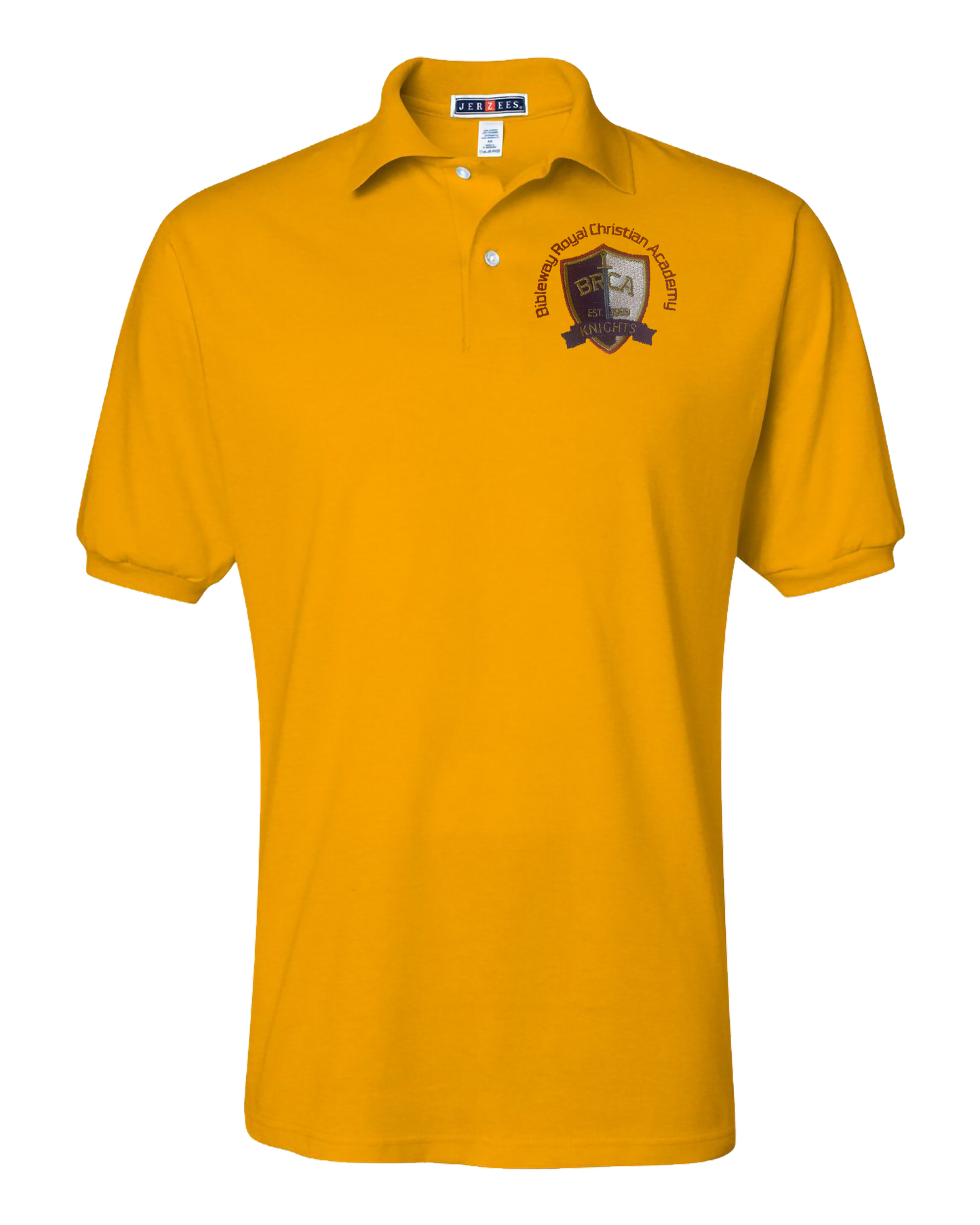 Jerzees Unisex 437 Spotshield Polo with Embroidered BRCA School Logo - Student