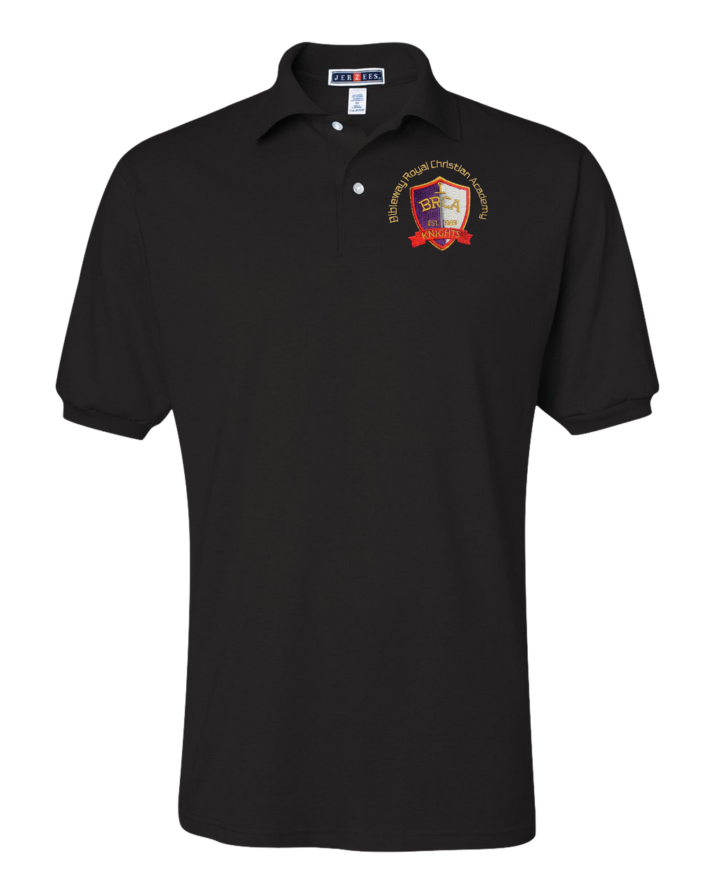 Jerzees Unisex 437 Spotshield Polo with Embroidered BRCA School Logo - Student